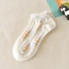 Lovely Lace Edge White Boat Socks 