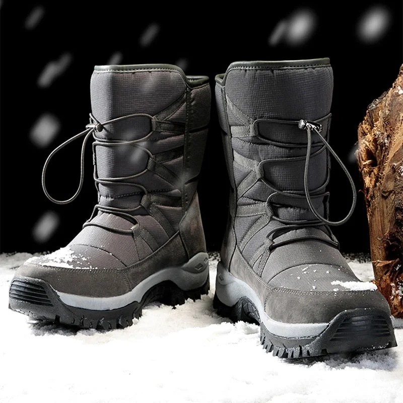 Snow Boots Men Waterproof Mens Winter Boots With Fur Winter Shoes Nonslip Men Boots Platform Thick Plush Warm Botas Dropshipping