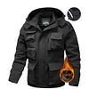 Men's 2-in-1 Detachable Hooded Coat to Vest &ndash; Fleece Lined Tactical Cargo Jacket with Multi-Pockets by Inlyline