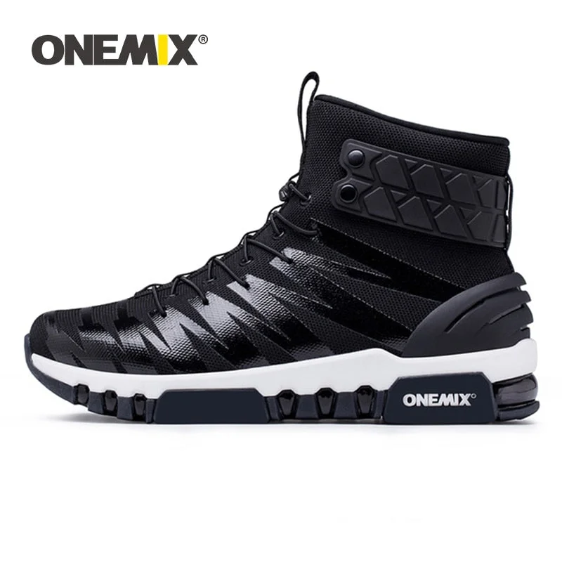 ONEMIX Men Boots Running Shoes Women Sneakers High Top Winter Snow Boots Outdoor Waterproof Walking Trekking Sneaker Big Size 46