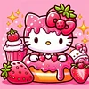 Diamond Painting -5D Round Partial AB Drill Strawberry Kitty(35x35cm)