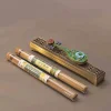 Guqin Creative Line Incense Burner Chinese Style Home Indoor Enamel Pipa Lying Incense Box Agarwood Incense Burner Tray
