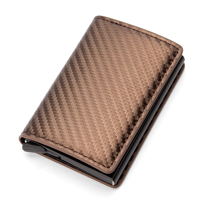Full Inspection Anti-theft Brush Men’s Wallet RFID Multi-card Wallet Ultra-thin Carbon Fiber Card Holder