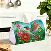(24cm)Diamond Art Tissue Box Cover DIY PU Desktop Organizer Large(Bird)