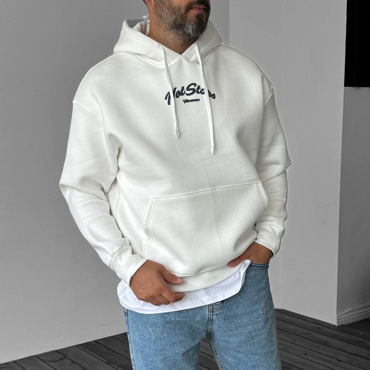 Men's Oversized Lettering Hoodie