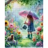 【Limited Stock Sale】Girl Watering The Flowers-11CT Stamped Cross Stitch 50*60cm/19.69*23.62in(Big Size) tapestrymarket