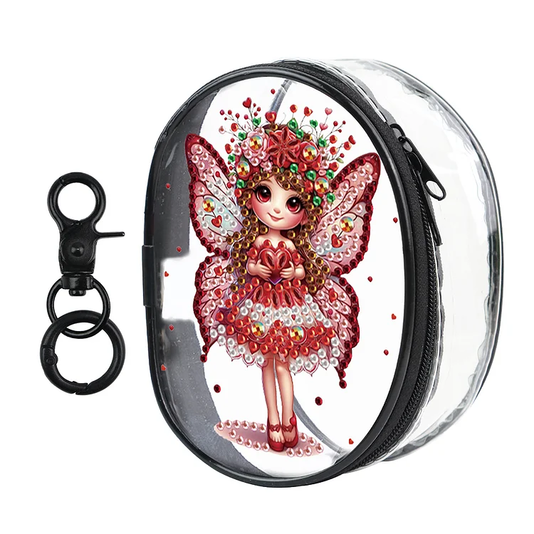 PVC Partial Special Shaped Elf Girl DIY Diamond Painting Zipper Wallet Purse
