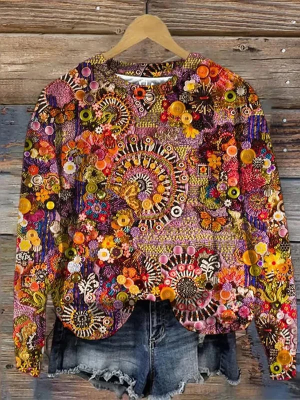 Women's Floral Graphic Print Casual Sweatshirt