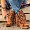 Women's Retro Fringe Moccasin Warm Leather Boots