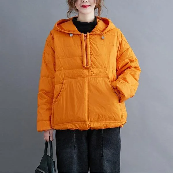 plus size oversized Cotton hooded casual loose autumn winter woman jacket 2020 Coat clothes women outerwear