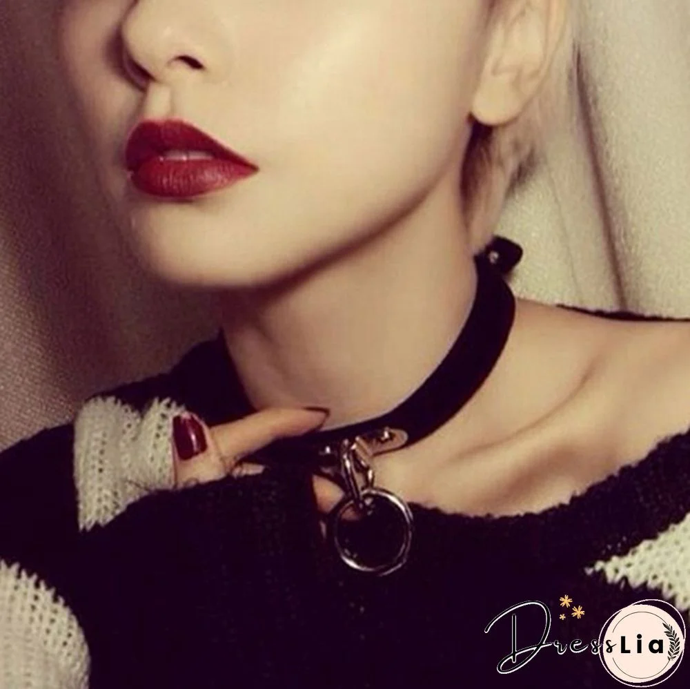 1 Pieces Handmade Heart Pendant Choker Laser Light Necklace Punk Leather Collar Chocker Necklace Torques