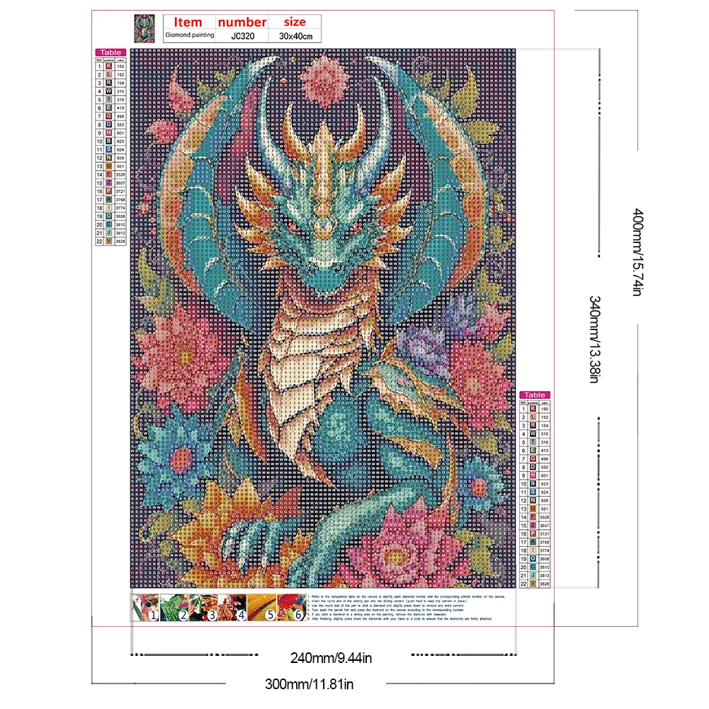 Diamond Painting - Full Round Drill - Colorful Dragon(Canvas|30*40cm)
