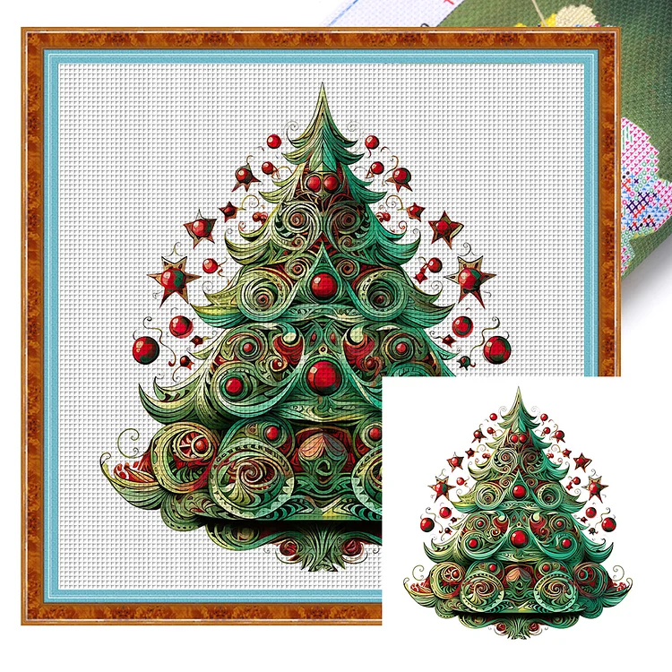 Christmas Tree 11CT (50*50CM) Stamped Cross Stitch gbfke