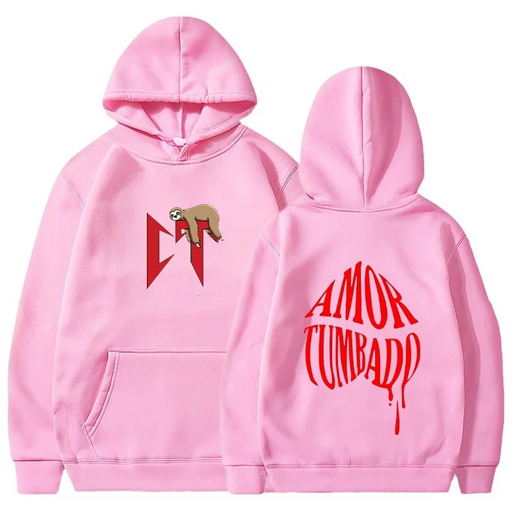 Amor Tumbado Printed Hoodie Sweatshirts Casual Hooded Pullover at Hiphopee