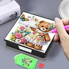 Diamond Painting PU Bear Notecard Box with 160 Sheets of Paper