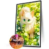 (40*60cm)Cat in Garden - Full Round Drill Diamond Painting
