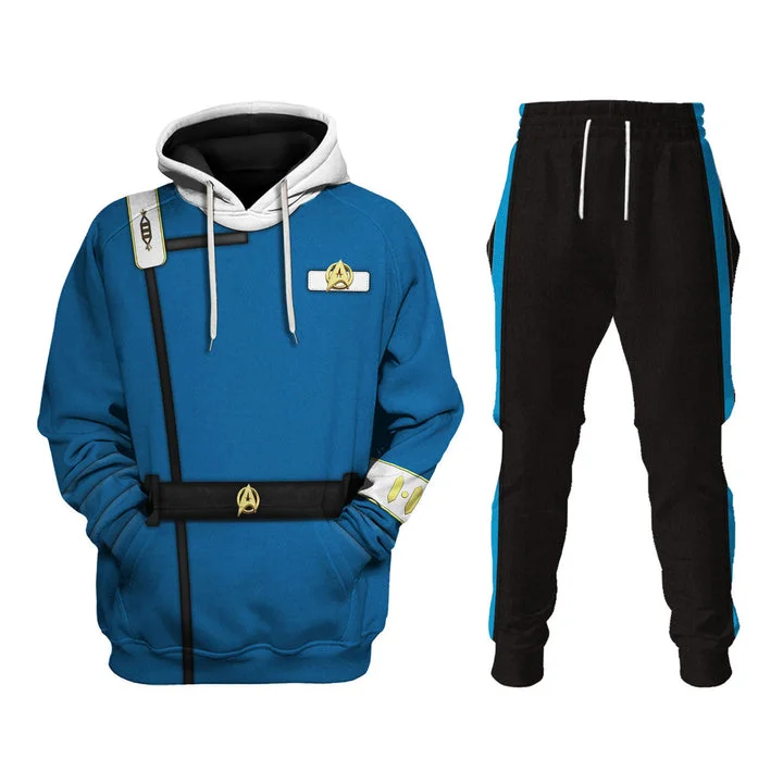 Wrath Of Khan Kirk Spock Starfleet Blue Costume Cosplay Hoodie Tracksuit