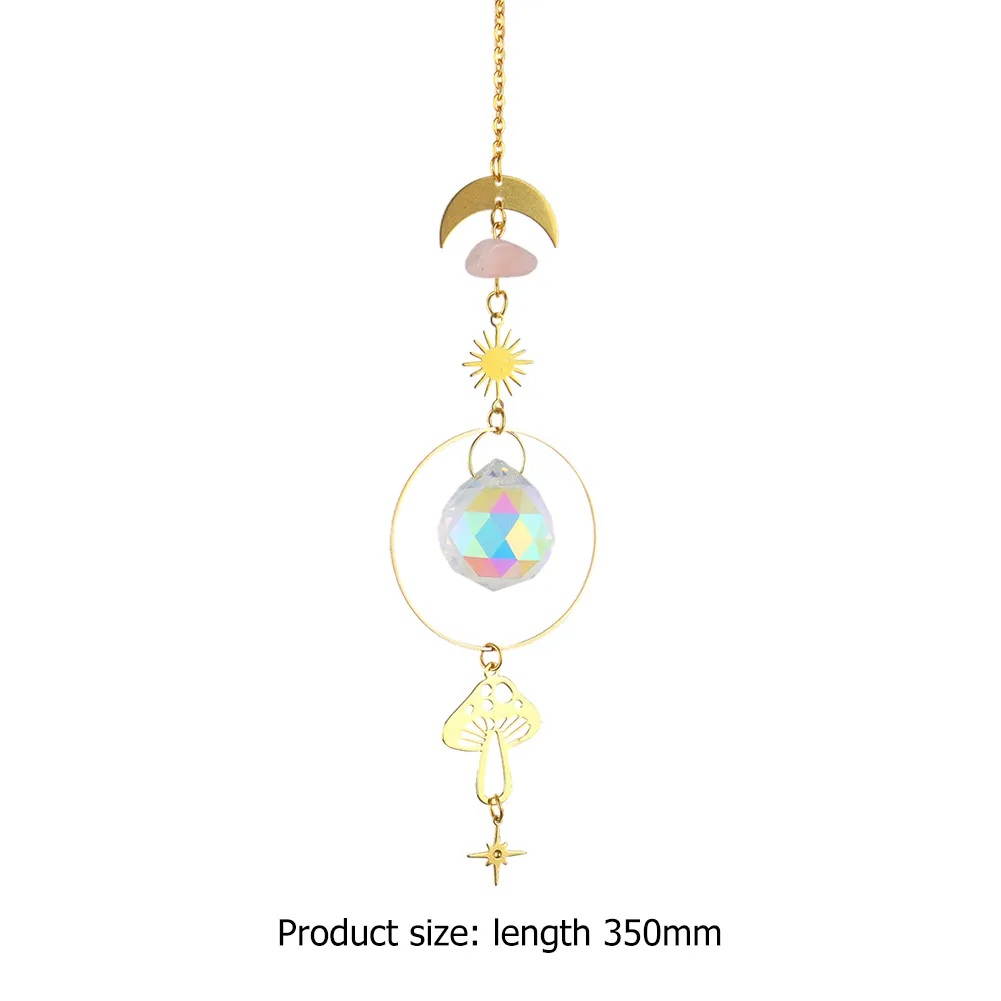 Crystal Wind Chime Prism Catchers Ornament Home Garden Decor (Mushroom)