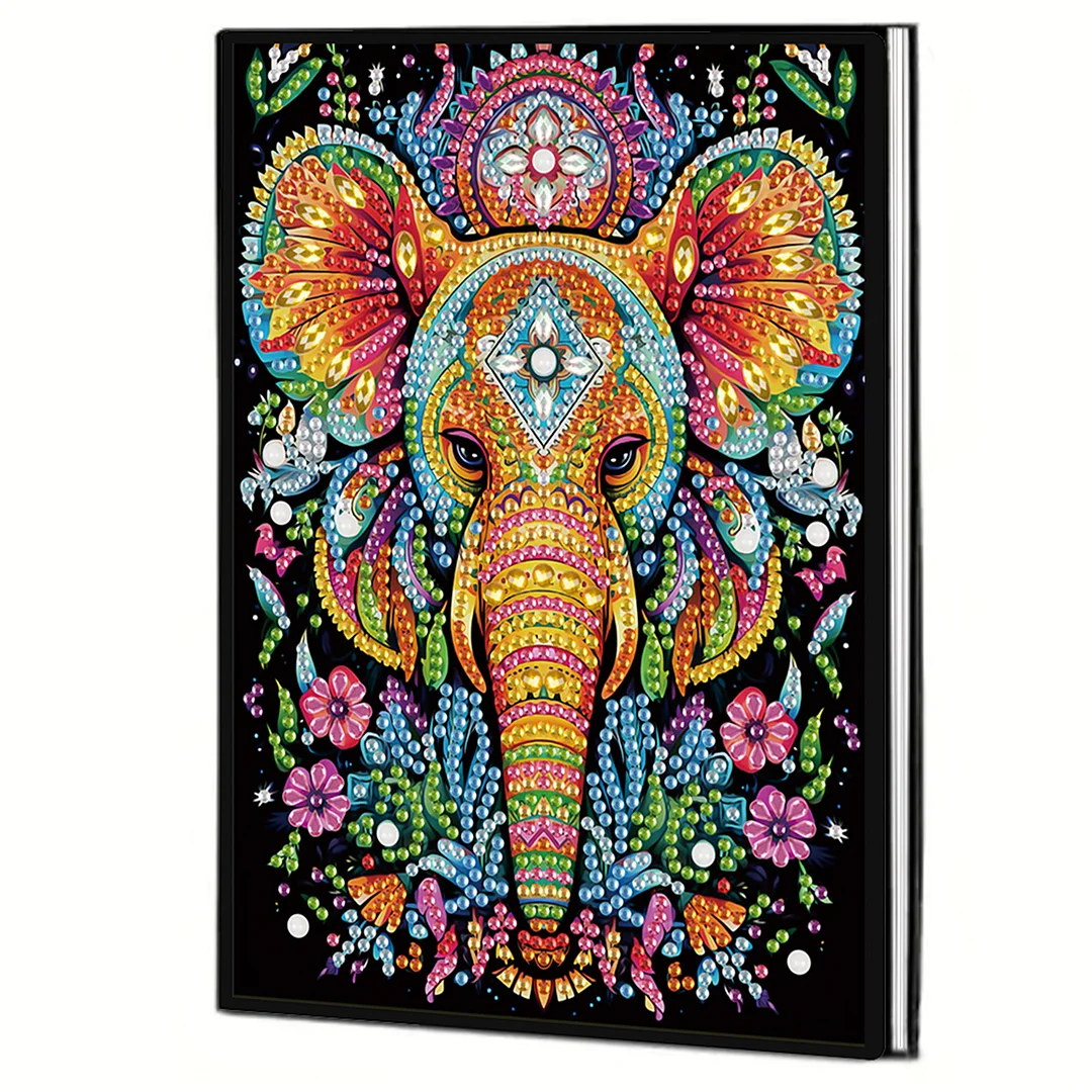 2pcs Animals Partial DIY 50 Pages A5 Diamond Painting Notebook for Study Home