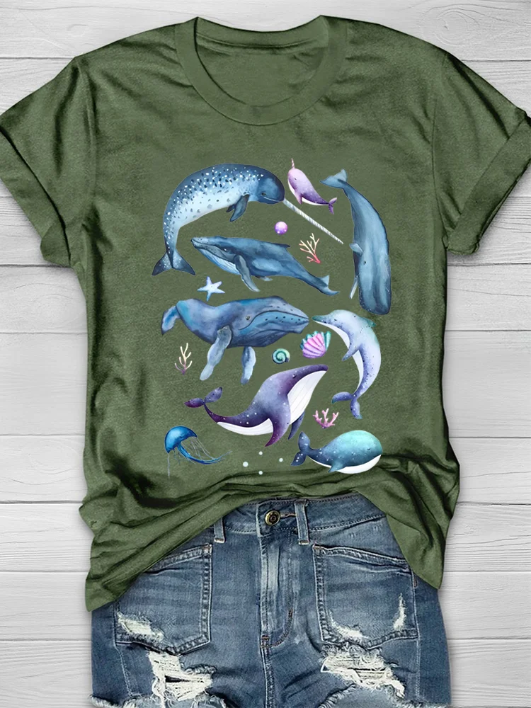 Eagerlys  Ocean Fishes Cute Dolphin Lover T-shirt Eagerlys