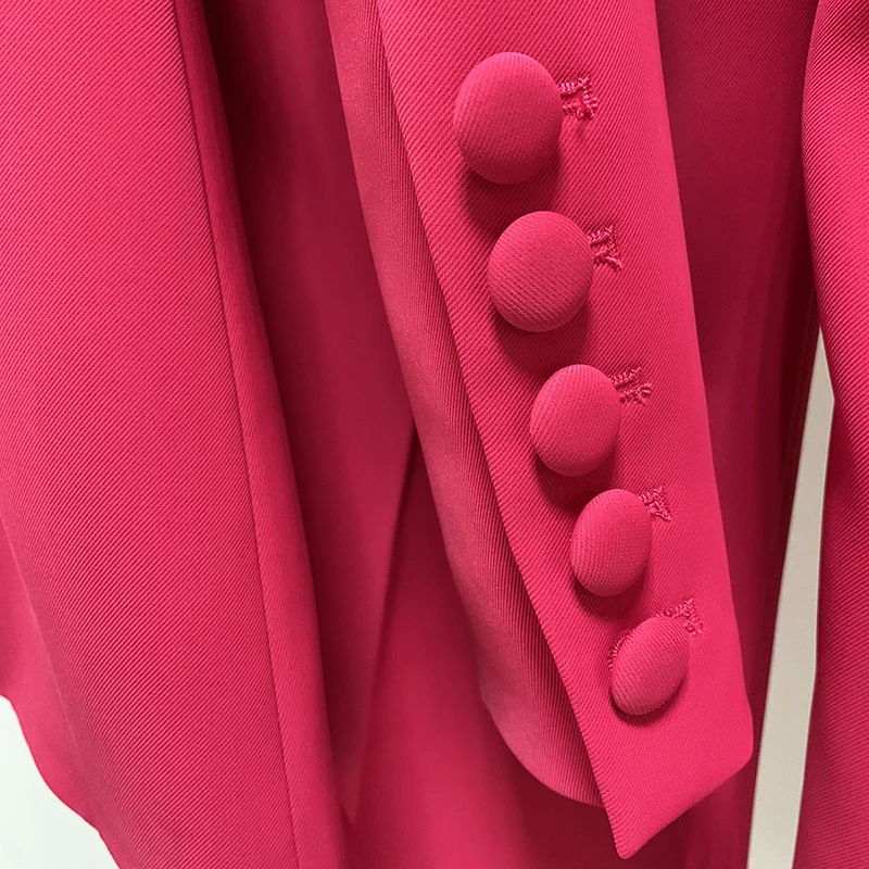 Nigikala Nigikala Star Professional Fashion Fashion A Buckle Button Long Suit + Horn Pants Set Two Sets