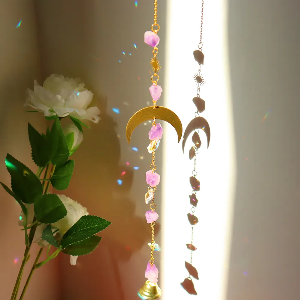 Hanging Crystal Star Eye Window Car Prism Moon Bell Pendants
