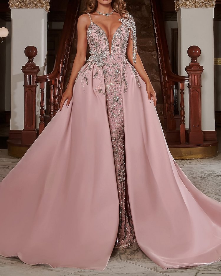 Luxurious Sexy Rhinestone Mermaid Tail Dress