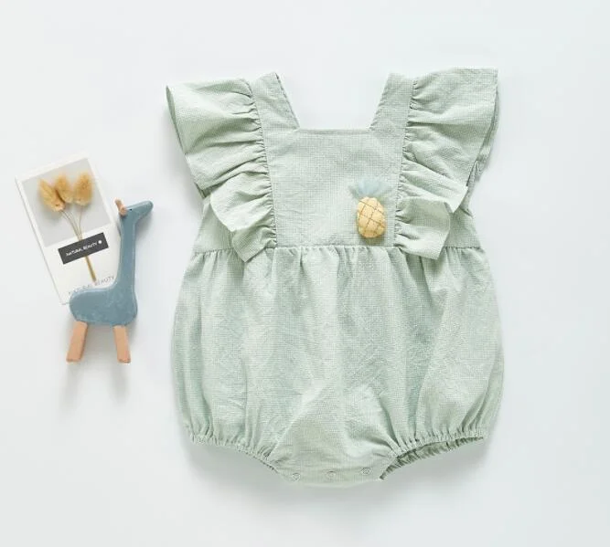 Summer 2021 Baby Kids Rompers Short Sleeve Embroidery Flower Cute Creeper Baby Girl's Bodysuit Outfits