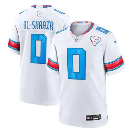 Men's Houston Texans #0 Azeez Al-Shaair White 2026 Rivalries Collection Game Jersey