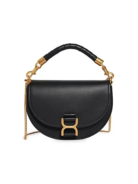 Chloé Marcie Leather Top Handle Saddle Bag