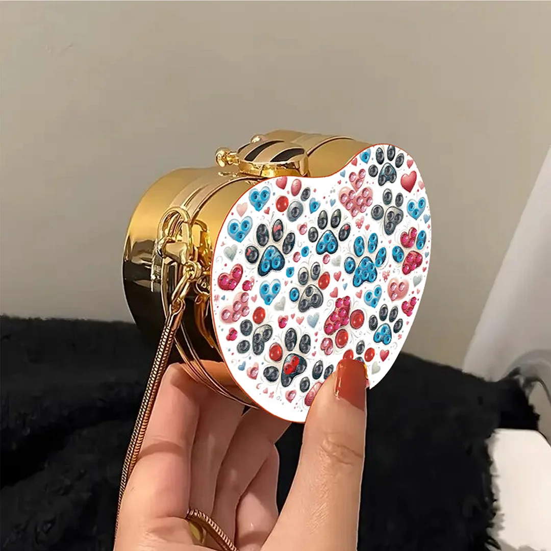 Cat Paw DIY Acrylic Love Art Diamond Painting Coin Purse with Chain for Women