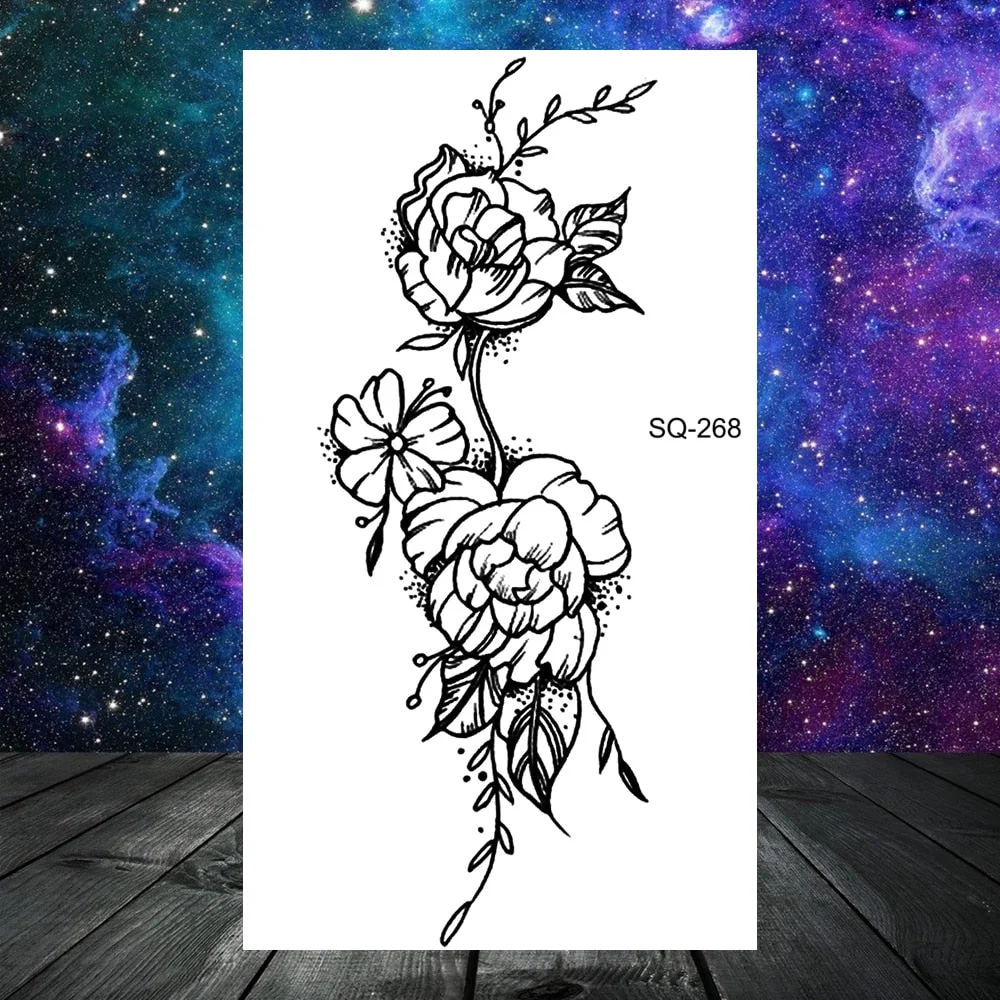 3D Geometry Mountain Sea Temporary Tattoos For Women Adult Men Kids Girl Sun Forest Eyes Fake Tattoo Neck Arm Hands Small Tatoos