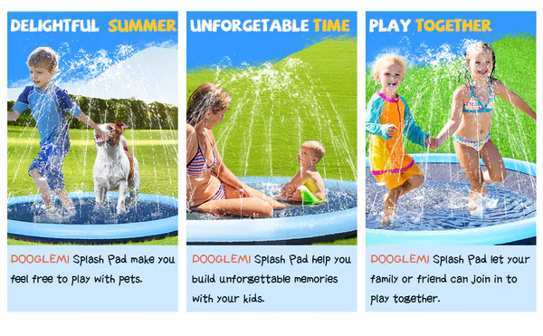 Non-Slip Splash Pad for Kids and Dog