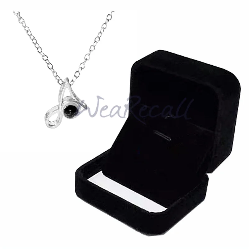 26 Letters Projector Picture Custom Personalized Photo Necklace wetirmss