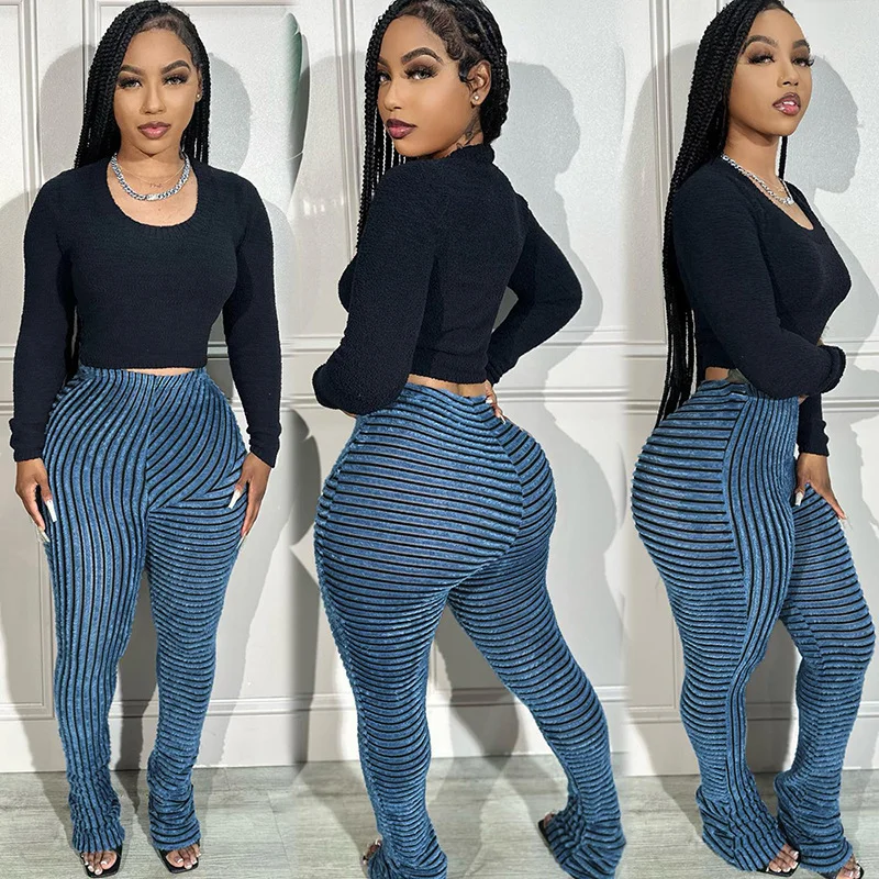 Uveng Uveng Women's Clothing 2023 Autumn And Winter New Fashion Special Fabric Tight-Puffed Slack Trousers Women