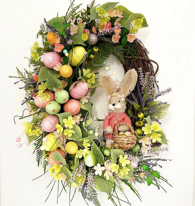 2022 New Easter Decoration - Large Easter Egg Wreath for Easter Door Decor