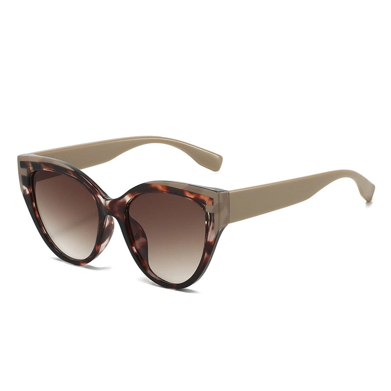 Casual Minimalist Color Block Solid Color Ac Cat Eye Full Frame Women’s Sunglasses