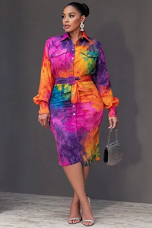 plus size tie dye shirt dress Lagenlook Plus Size Oversized Tie Dye Shirt Dress, Dress With Pockets, *star Seller*, Lagenlook, Hi Lo Dress, Pink, Blue Mocha, - VF8007