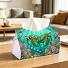 (24cm)Diamond Art Tissue Box Cover DIY PU Desktop Organizer Large(Turtle)