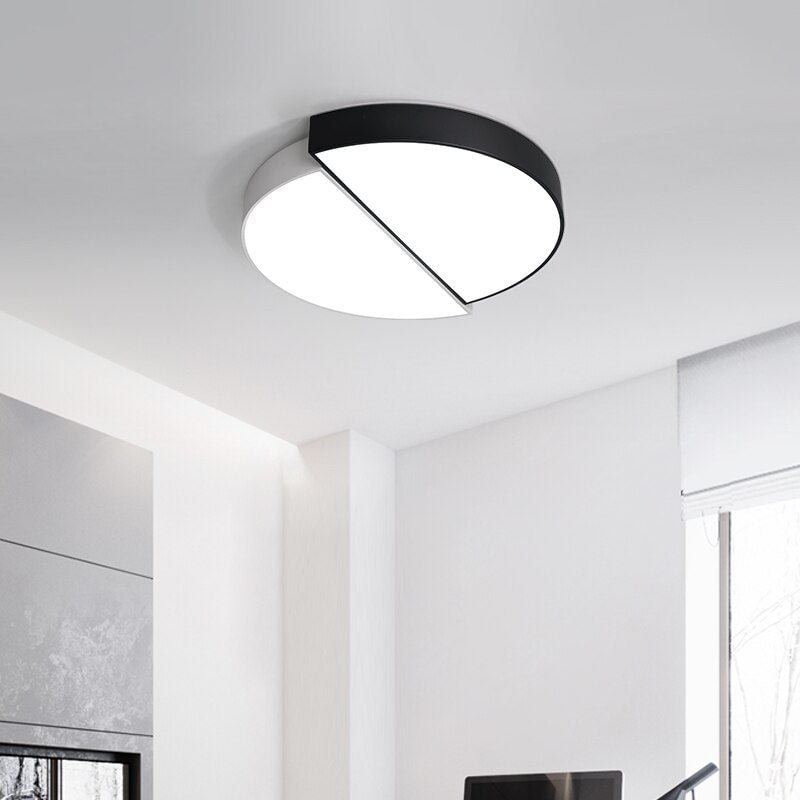 Modern Round Ceiing LED Light Sitting Room Absorb Dome Light Individual Originality Black and White Bedroom Balcony Lamp