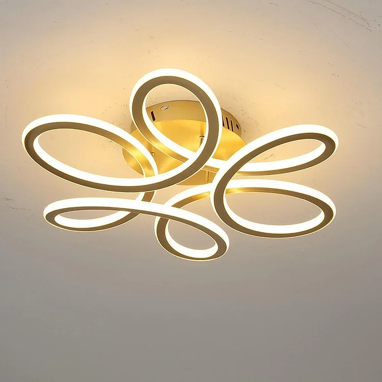 Swirl Flower Shaped Dimmable LED Modern Flush Mount Lighting Ceiling Light - Appledas