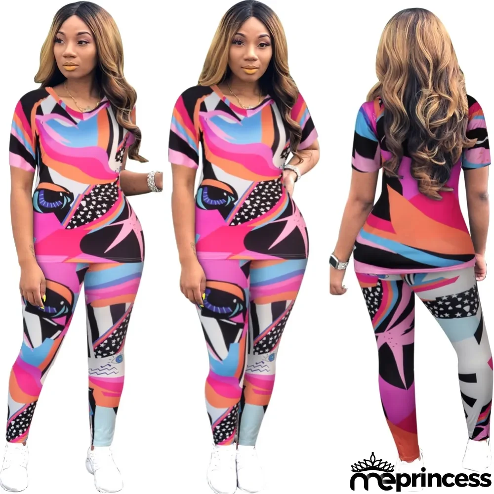 Summer African Colorful Shirt and Pants Set
