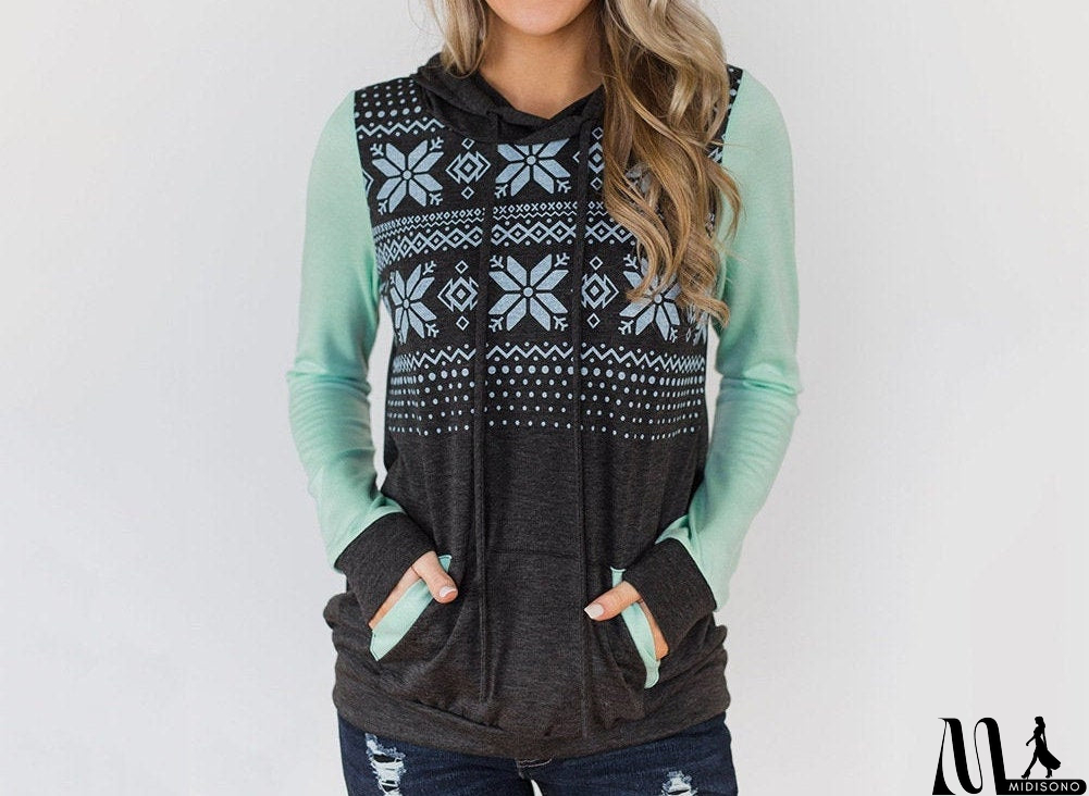 MidiSono - Floral Bliss Hooded Sweatshirt