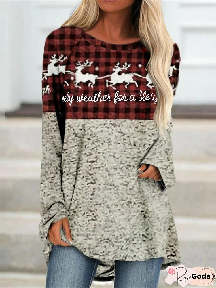 A Plaid Print Top For A Lovely Elk For Christmas