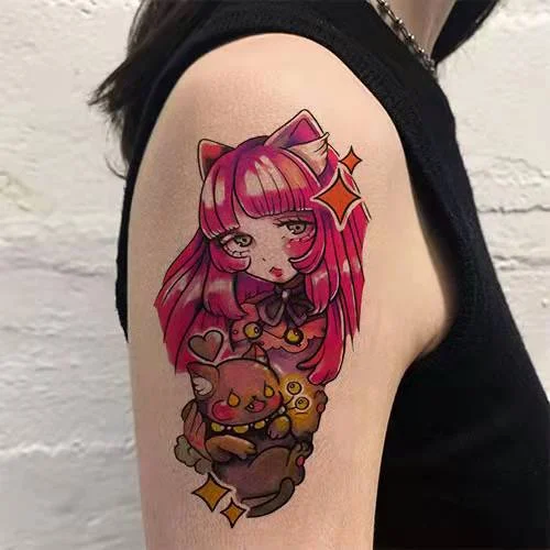 Sdrawing Anime Tattoo Sticker Waterproof for Men Women Body Art Personality Cool Butterfly Fake Tattoo Arm Thigh Pattern Temporary Tattoo