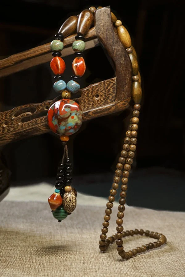 Vintage Beaded Ceramic Necklace