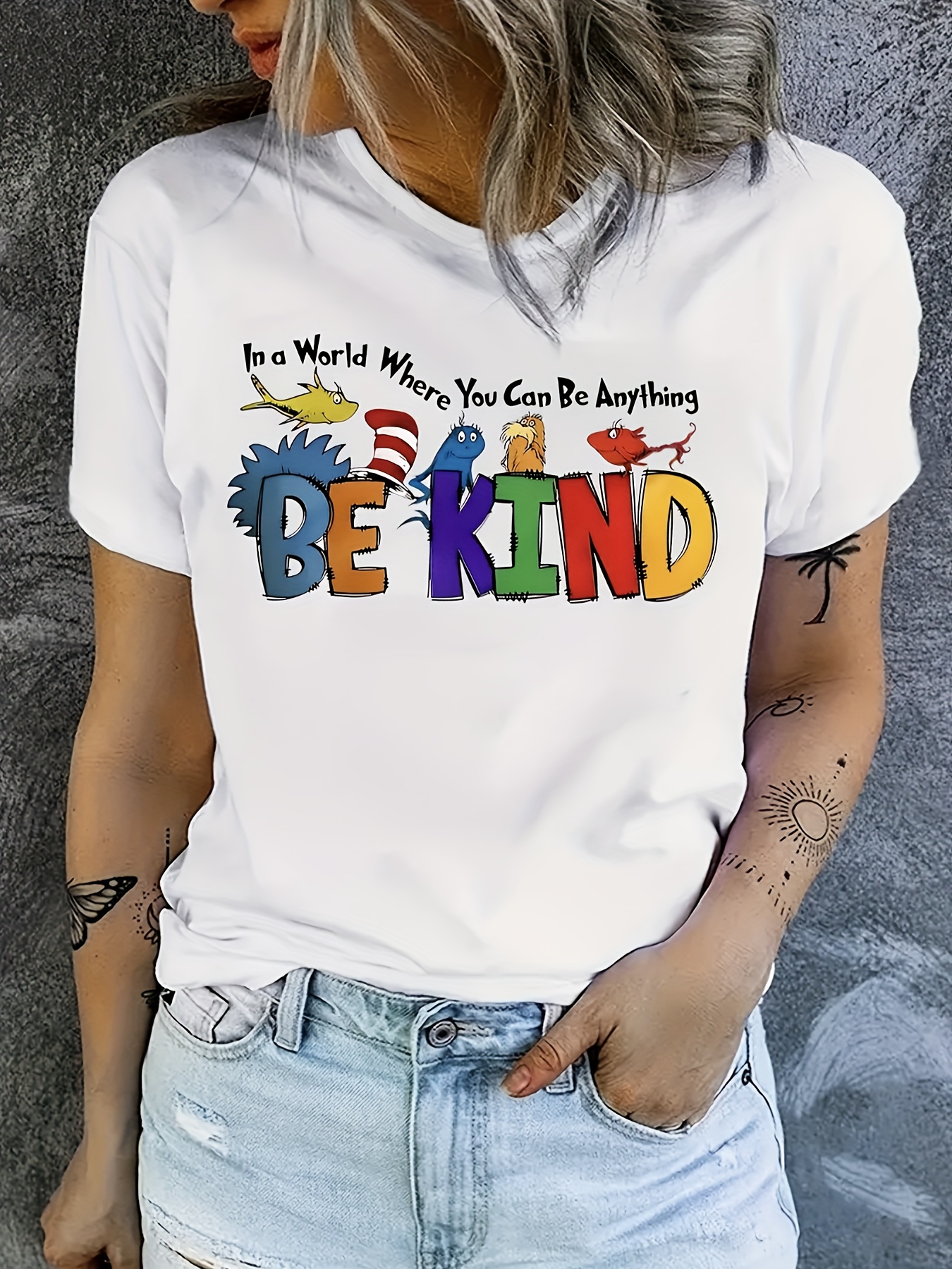 Fashionable Womens Graphic Print T-Shirt - Casual Short Sleeve Crew Neck Top - Lightweight & Breathable For Spring & Summer Wardrobe | IFYHOME