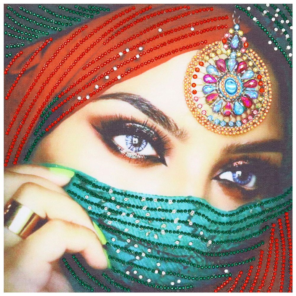 

30*30CM-Rhinestone Mask Beauty-Special Shaped Diamond Painting, 501 Original