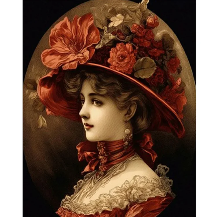 Oil Painting Girl 40*50CM (Canvas) Full Round Drill Diamond Painting gbfke