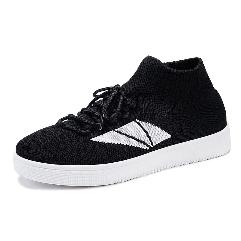 Fashion Trend Men Casual Shoes Mesh Breathable Light Unisex Sneakers Soft Comfort Wear-resisting Footwear Black All-match Flats